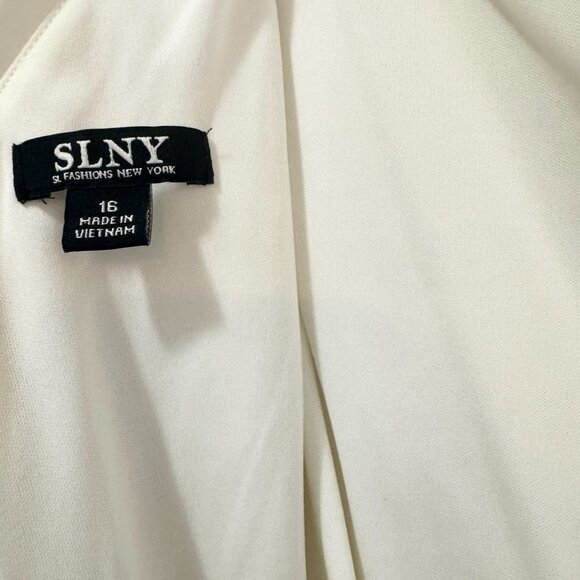 SLNY Floral Chiffon Overlay Sleeveless Shift Dress – Size 16 - Picture 4 of 6